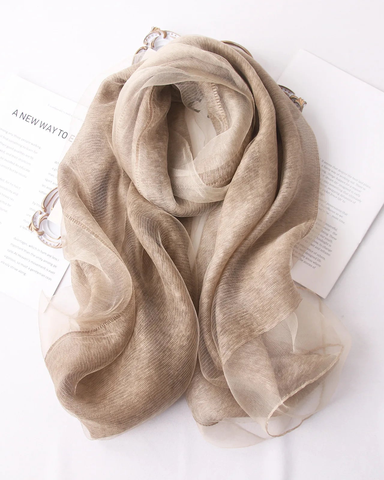 Lightweight Silk Wool Knit Shawl