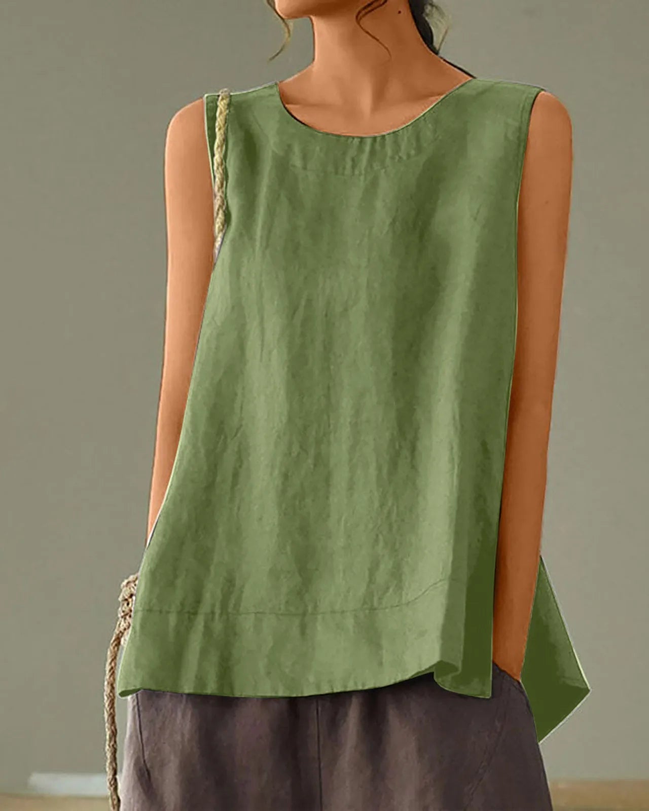 Effortless Woven Sleeveless Layering Vest
