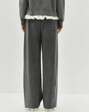 Striped Wide-Leg Ankle Trousers