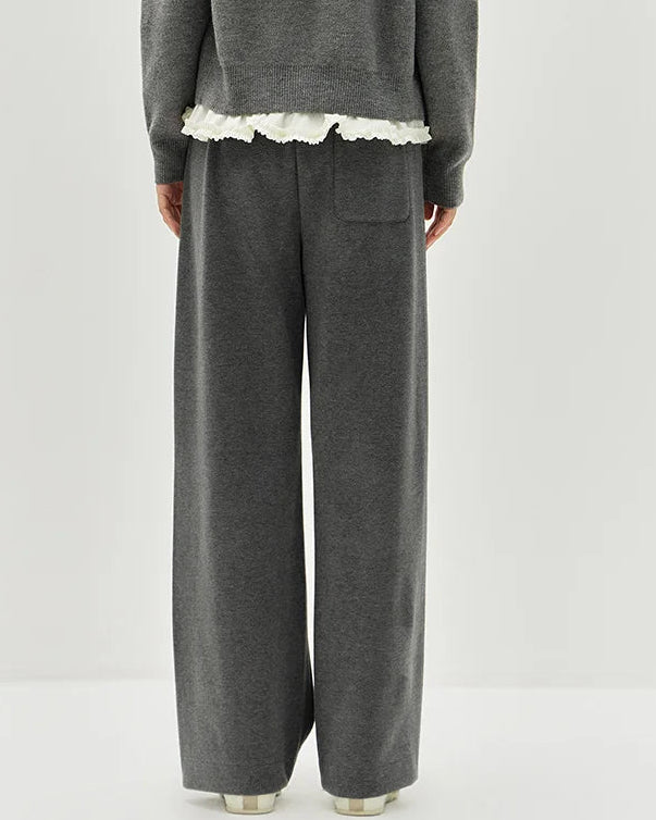 Striped Wide-Leg Ankle Trousers