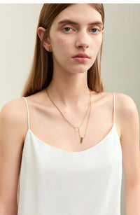 Chiffon Halter-Neck Straight-Cut Tank Top