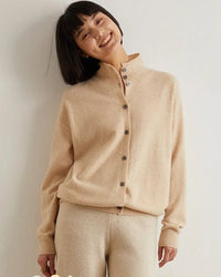 Cashmere & Wool Turtleneck Long-Sleeved Cardigan