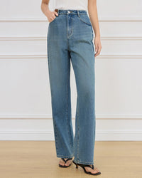 Casual And Stylish High-Waisted Straight-Leg Jeans