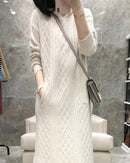 Cable-Knit Cashmere Hooded Dress
