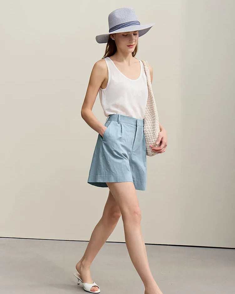 Casual Loose Jacquard Cotton Shorts
