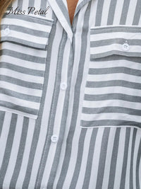 Striped Loose Long Sleeve Shirt