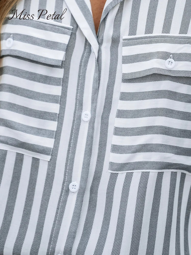 Striped Loose Long Sleeve Shirt