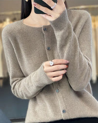Pure Wool O-Neck Cardigan