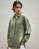 Elegant Lapel Single-Breasted Ol Shirt