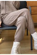 High Waist Drawstring Wool Knitted Pants