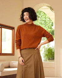 Cashmere Mock Neck Knitted Sweater