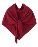A merino wool triangle knit shawl featuring a seamless construction and a classic drape, perfect for layering and adding warmth to any outfit.