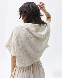 Stylish V-Neck Loose-Fitting Pure Cotton T-Shirt