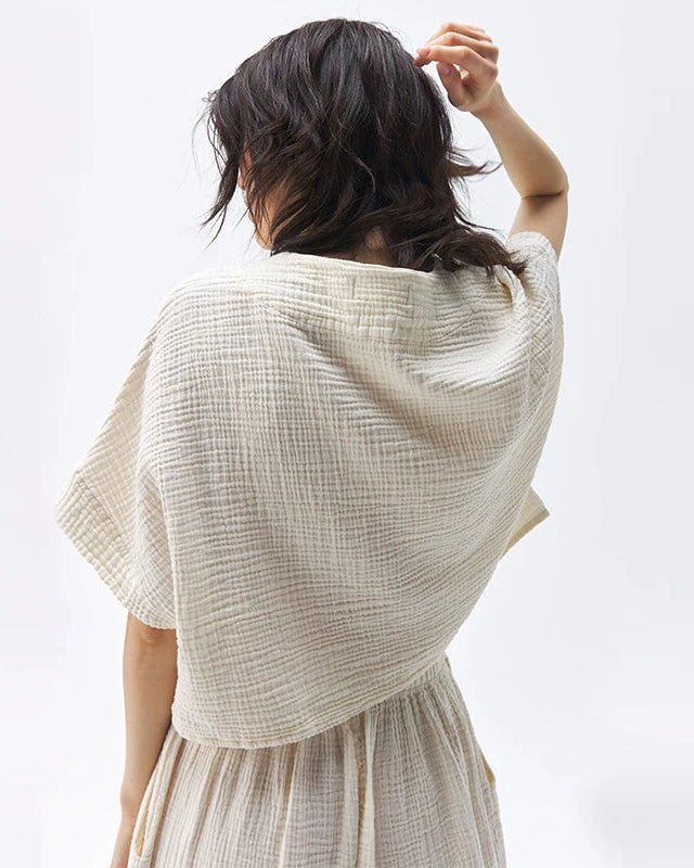 Stylish V-Neck Loose-Fitting Pure Cotton T-Shirt