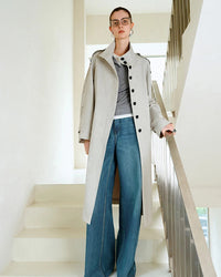 New Retro Stand-Up Collar Trench Coat