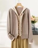 Heavyweight Double-Breasted Cashmere Hooded Cardigan