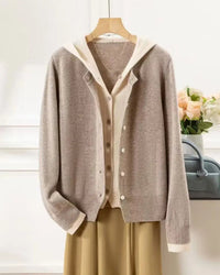 Heavyweight Double-Breasted Cashmere Hooded Cardigan