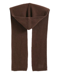 A merino wool hooded scarf with jacquard knit texture, seamless construction and generous drape, designed for a cozy winter look that pairs from sneakers to boots.