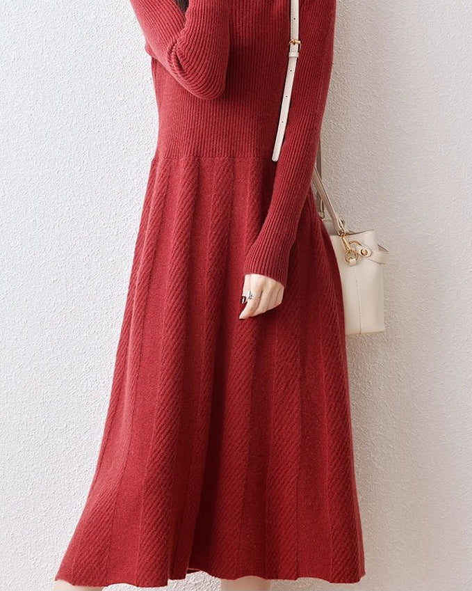 Merino Wool Knitted Sweater Dress