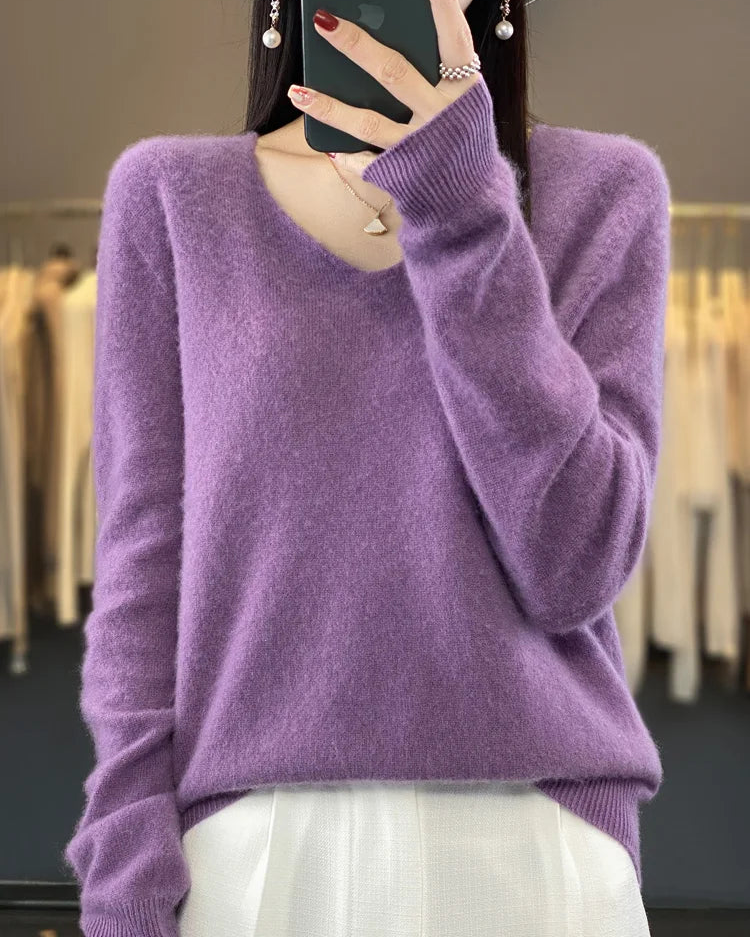 Merino Wool V-Neck Pullover