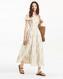 Printed Ruffled Halter-Neck Waist Dress