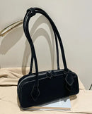 Faux Suede Bowling Shoulder Bag