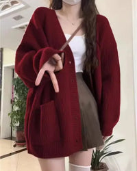 Loose Cashmere V-Neck Cardigan