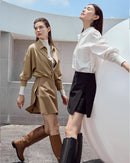 Casual High-Waisted Suit A-Line Skirt
