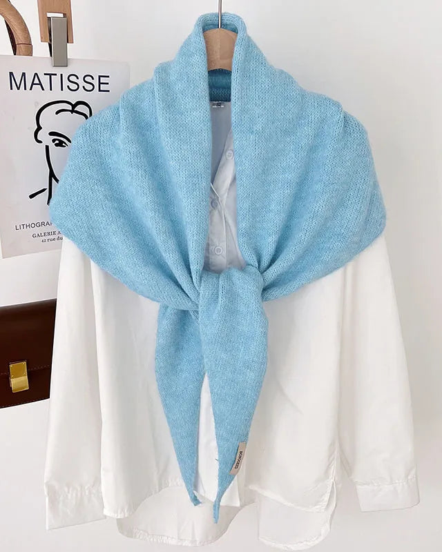 Textured Triangle Knit Scarf