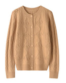 Openwork Merino Wool Cardigan