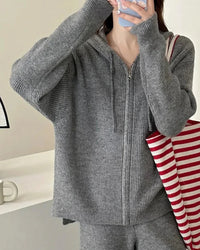 Merino Wool Hooded Knit Set