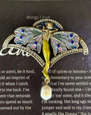 Vintage Butterfly-Fairy Tassel Brooch