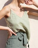 Cotton And Linen V-Neck Camisole