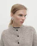 Casual And Simple Half-Turtleneck Cardigan Sweater