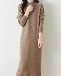 Merino Wool Mock Neck Knit Dress