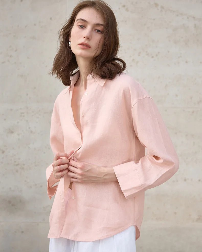 Retro Single-Breasted Collar Loose Shirt