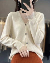 Merino Wool V-Neck Cardigan