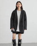 Oversized Drop-Shoulder Wool Blend Coat