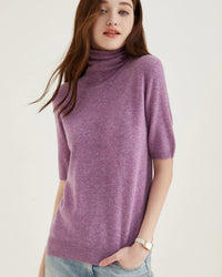 Merino Wool Half-Sleeve Turtleneck