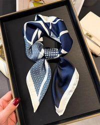 Floral Print Satin Square Scarf