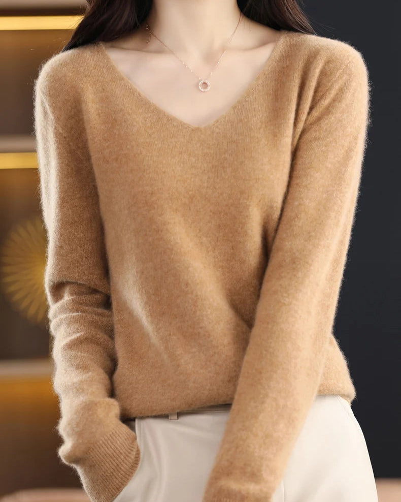 Merino Wool V-Neck Sweater