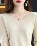 Merino Wool V-Neck Short Sleeve Pullover