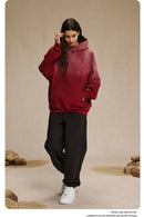 Retro Gradient Distressed Holes Washed Hoodies