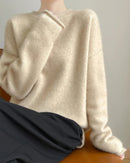 Longline Cashmere Crewneck Sweater