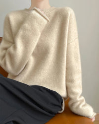 Longline Cashmere Crewneck Sweater