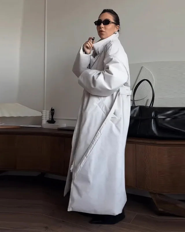 Long Padded Shawl Collar Coat