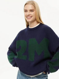Oversized O-neck Knitted Pullover