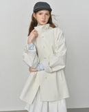 Short Stand Collar Windbreaker Trench Jacket