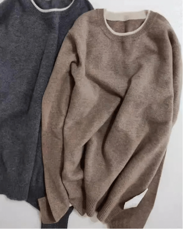 Cashmere Crew Neck Loose Plus Size Sweater