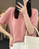 Extrafine Merino Wool Short-Sleeve Sweater
